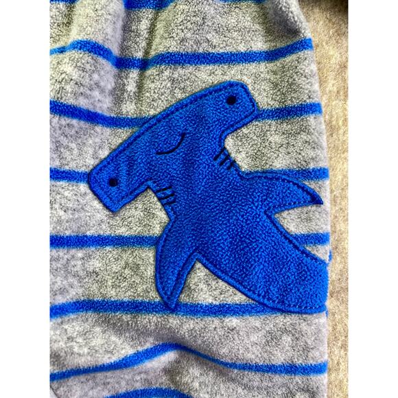 Carter's Fleece Fully Zip Footie Sleeper Gray and Blue  Shark Size 3-6 Months - Picture 3 of 4